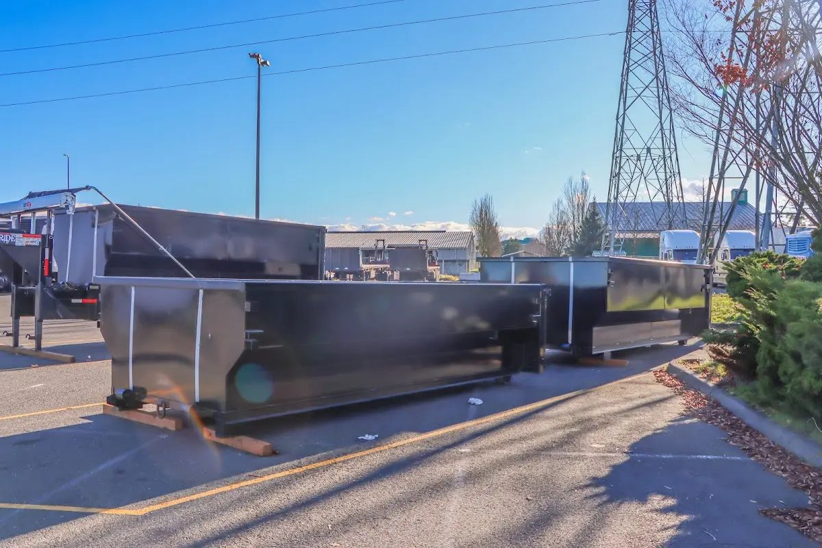 Roll-off dumpster ready for waste disposal at job site for Estate Cleanout Dumpster Rental in Brighton